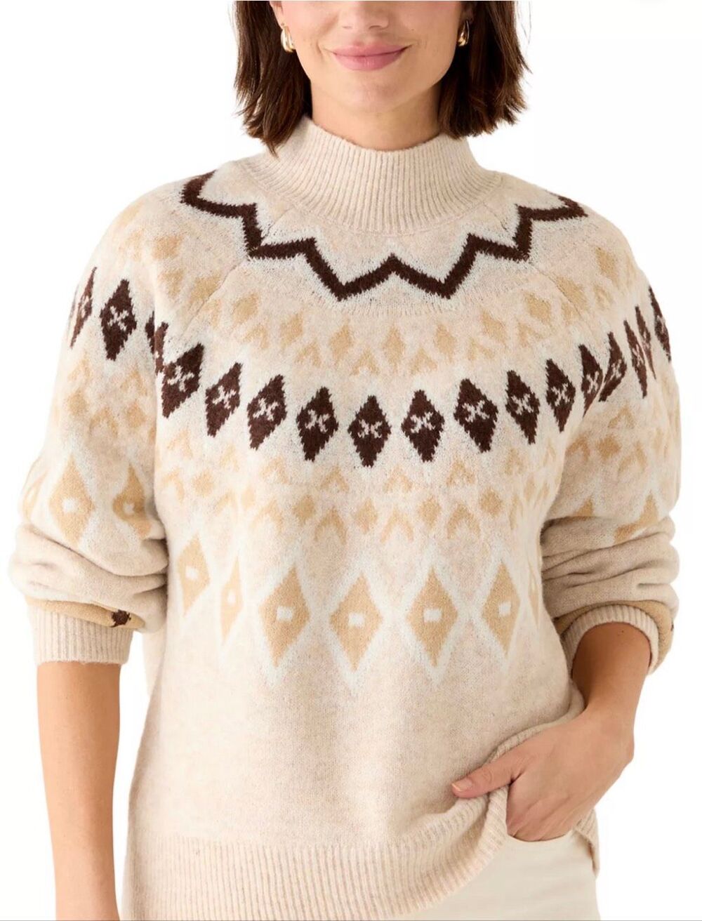 Crown & Ivy Women’s Fair Isle Sweater Size Small